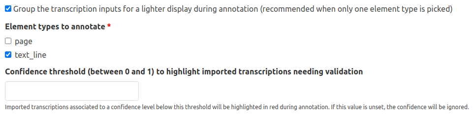 Transcription campaign configuration